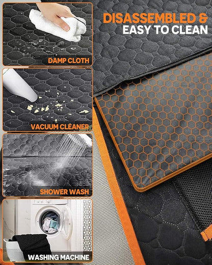 Victoper Back Seat Extender for Dogs 440 LB, 600D Heavy 2 Seatbelts, 100% Waterproof