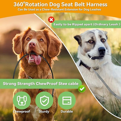 Dog Seat Belt for Car 2Pcs Dog 2in Diameter 300 lbs.