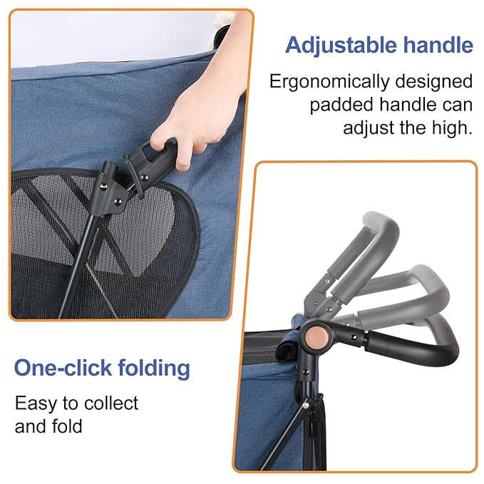 Dog Stroller Pet 4 Wheels,