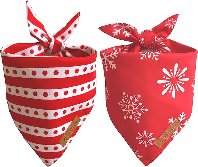 Realeaf Christmas Dog Bandanas 2 Pack