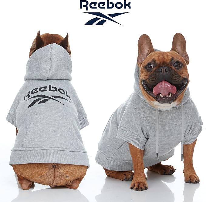 Reebok Dog Hoodie – Fleece Dog Sweater with Leash Hole