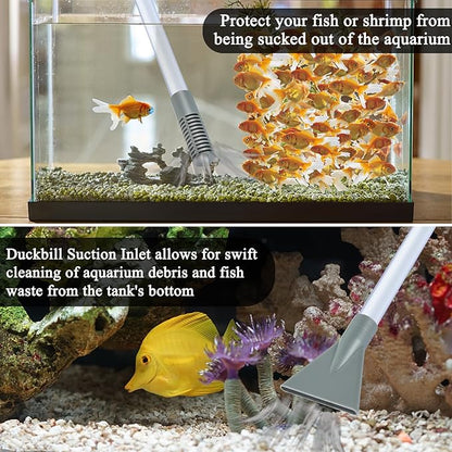 Ponpon Aquarium Siphon Vacuum Cleaner for Gravel and Sand, Fish Tank Vacuum Gravel Cleaner, Manually Fish Tank Water Changer