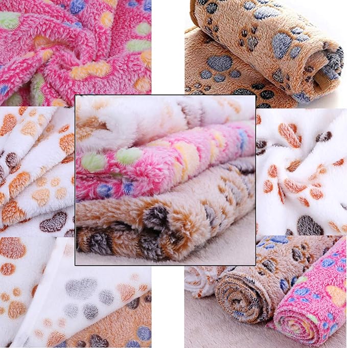 Pet Blanket for Cat & Dog Sleep Mat Bed Cover Soft Warm Blanket for Hamster Puppy and Other Animals (Small, Brown+ Pink)