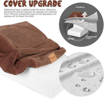 Topmart High Density Extended Foam Dog Ramp&Steps 2-Step,11.8" H)