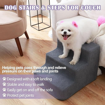 Dog Stairs for Small Dogs 3-Step Foam