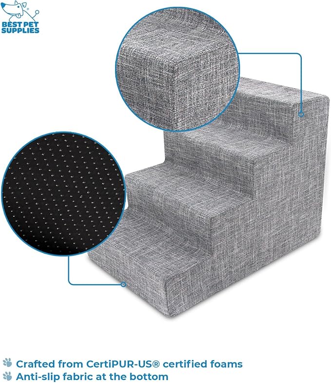 Best Pet Supplies Dog Stairs for Small Dogs & Cats 4-Step
