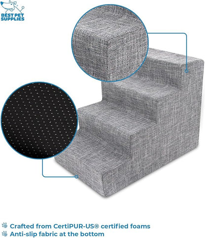 Best Pet Supplies Dog Stairs for Small Dogs & Cats 4-Step