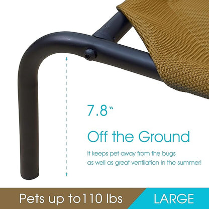 PHYEX Heavy Duty Steel-Framed Portable Elevated Pet Bed 50.5" L 30.5" W 7.8" H(L,