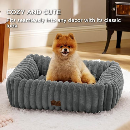 Bedsure Cute Dog Bed for Small Medium Dogs 25x21x7inches, Warm