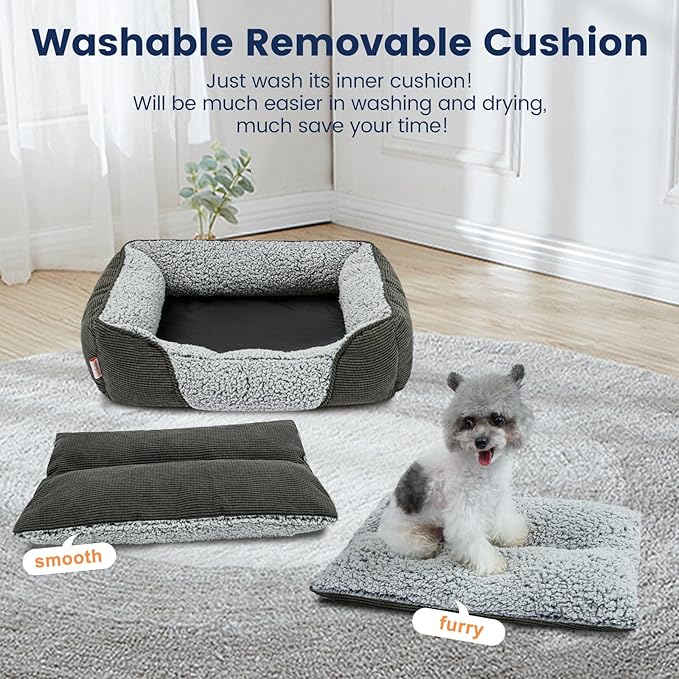 Miguel Washable Cat Beds for Indoor Cats with Removable Cushion 18 Inch