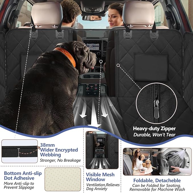 Back Seat Extender for Dogs Truck-Large Space 400lbs, Sturdy
