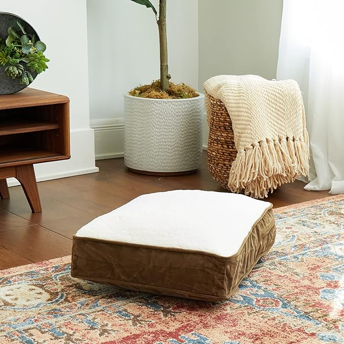 Buster Deluxe Reversible Pillow Style Sherpa Dog Bed (24 x 18 in.)