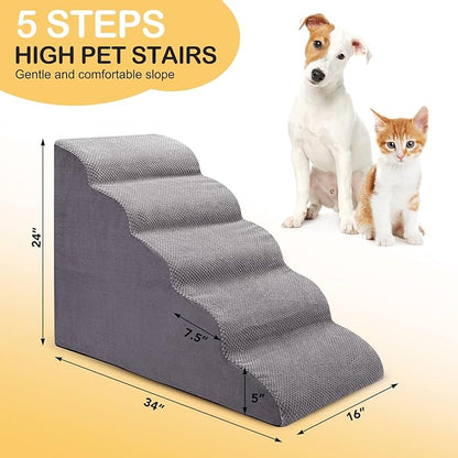 Dog Stairs for Bed 5-Step Dog 24" High