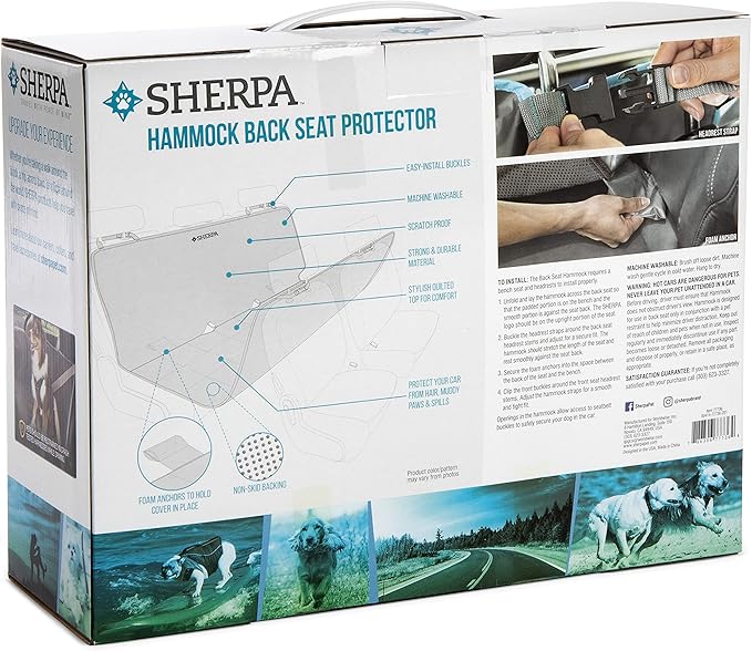 Sherpa Water-Resistant Hammock-Style Backseat Car Protector Cover
