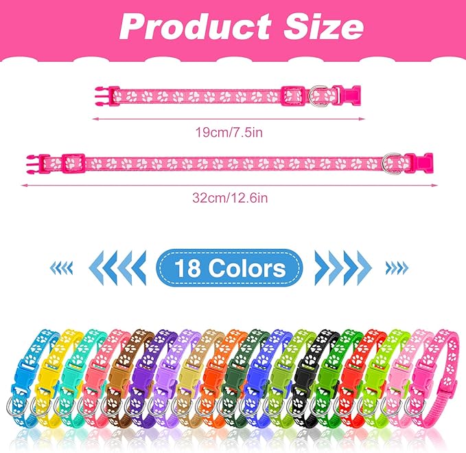 BOUMUSOE 18 Pcs Puppy Collars for Litter Adjustable 19-32cm )