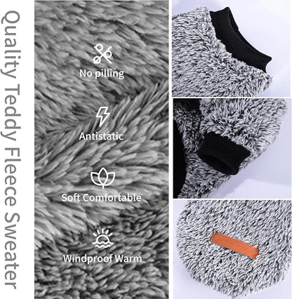 Dog Sweaters for Small Dogs Girl Boy Winter Puppy Sweater Clothes Fleece Warm Pet Outfit for Chihuahua Yorkie Teacup Cute Plain Cold Weather Dog Coat Cat Apparel Clothing (Small