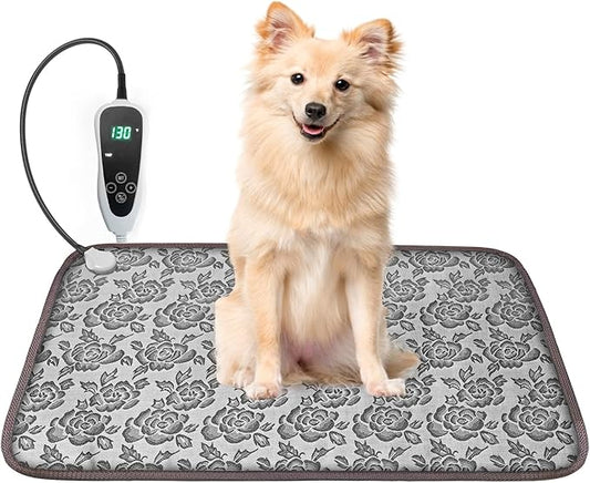 Dog Heating Pad for Dogs 28x18in Waterproof Pet Heating Pad Smart Thermostat Switch