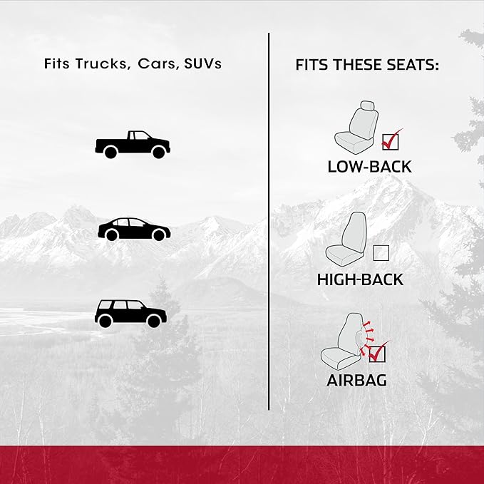 DICKIES 2-Piece Dual-Protection Seat Covers for Cars and SUVs