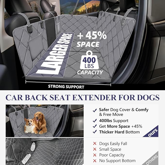 Back Seat Extender for Dogs 400lbs, Waterproof