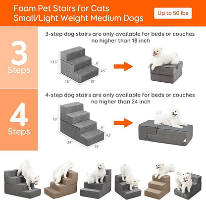 Dog Stairs & Steps for Small Dogs Cats 4-Step (18''