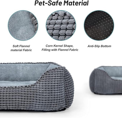 MIXJOY Dog Bed for Large Medium Small Dogs (30'', Grey)