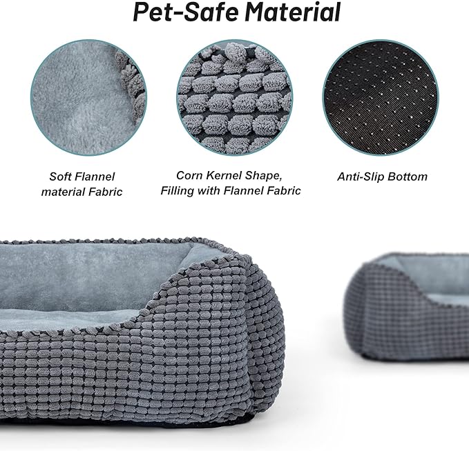MIXJOY Dog Bed for Large Medium Small Dogs (20'', Grey)