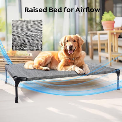 Veehoo Cooling Elevated Dog Bed + Waterproof Removable Pillow-Top Mat