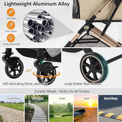 Kenyone 3-in-1 Pet Stroller for Small Medium Dogs