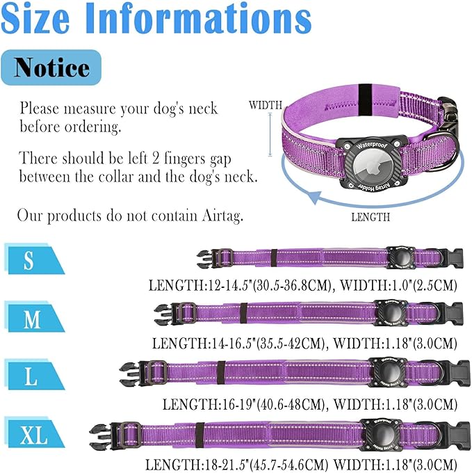 AirTag Dog Collar 100% Waterproof