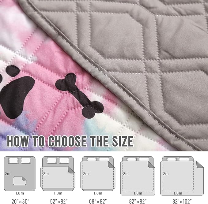 Dog Bed Cover for Pets Blankets Rug Pads for Couch Protection Waterproof Bed Covers Dog Blanket Furniture Protector Reusable Changing Pad (20X30