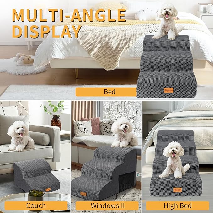Topmart 3 Tiers Foam Dog Ramps/Steps