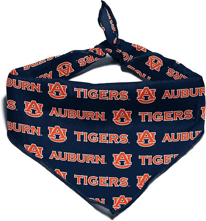 NCAA Officially Licensed Bandana for Dogs and Cats | Fits Pets Great Gift Idea | Easy-to-Tie (Small, Auburn Tigers)