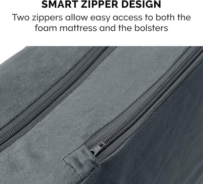 Furhaven Memory Foam Dog Bed for Large Dogs w/ Removable Bolsters & Washable Cover 95 lbs