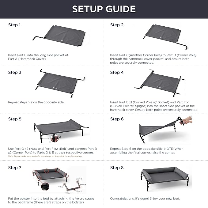 Bedsure XL Elevated Raised Outdoor Dog Bed 42 inches