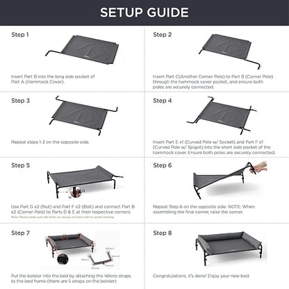 Bedsure Elevated Raised Outdoor Dog Bed 32 inches
