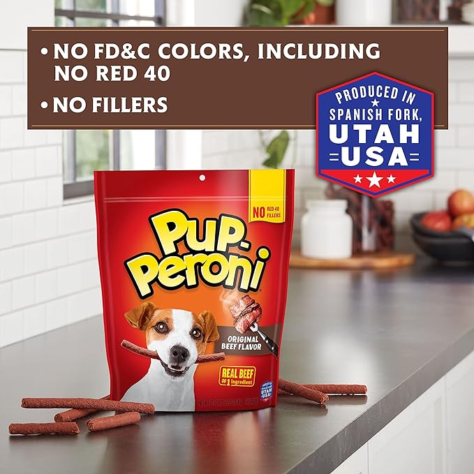 Pup-Peroni Dog Treats, Original Beef Flavor, 8.2 Ounce (Pack of 6), Made with Real Beef