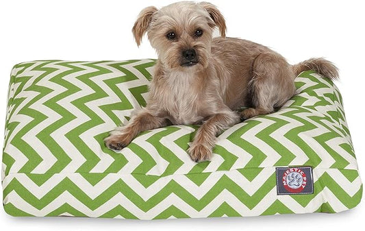 Sage Chevron Small Rectangle Indoor Outdoor Pet Dog Bed With Removable Washable Cover By Majestic Pet Products