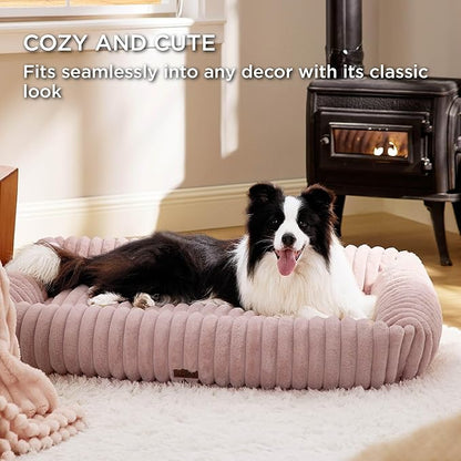 Bedsure Cute Dog Bed for Extra Large Dogs 43x30x8inches, Blush