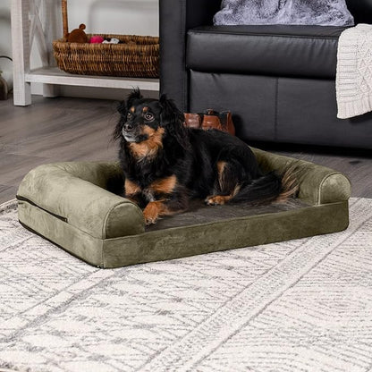 Furhaven Orthopedic Dog Bed for Medium/Small Dogs w/ Removable Bolsters & Washable Cover 35 lbs
