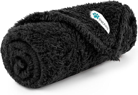 PetAmi Dog Blanket for Small Dogs Black 24x32
