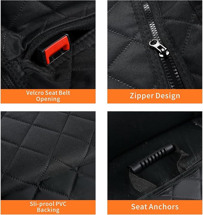 Dog Car Seat Cover for Back Seat Pet Cover for Dogs Waterproof Dog Hammock for Car 600D Heavy Duty Non Slip Scratch Proof Backseat Cover for Dogs in Car