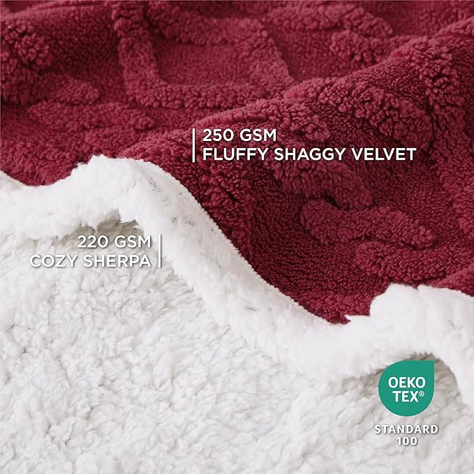 Bedsure Waterproof Dog Blankets for Large Dogs 50"x60", Burgundy