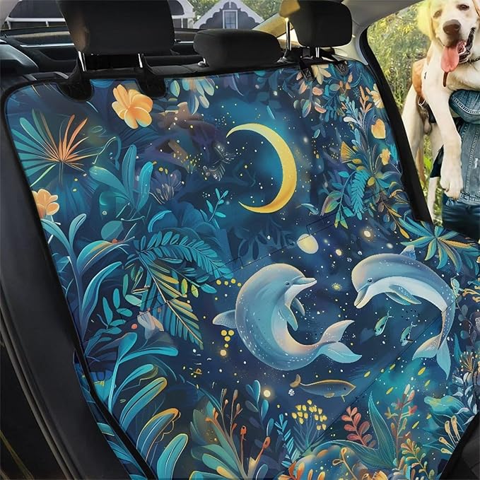 AFPANQZ Moon Dolphin Seat Cover Bucket for Cars