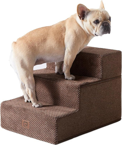 EHEYCIGA Dog Stairs for Small Dogs 13.5" H 3-Step Dog