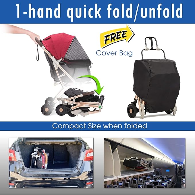 Pet Rover Lite Premium Light-Weight Dog/Cat/Pet Stroller Travel 2nd-Gen)28x20x40Inch(Pack of 1)