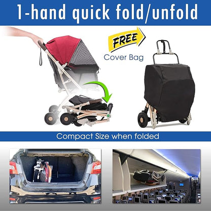 Pet Rover Lite Premium Light-Weight Dog/Cat/Pet Stroller Travel 2nd-Gen)28x20x40Inch(Pack of 1)