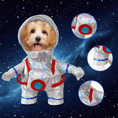 Astronaut Dog Costume Clothes Space Dog Outfit for Pet Small Medium Puppy Cat Halloween Christmas Party Funny Cosplay (X-Large), Silver