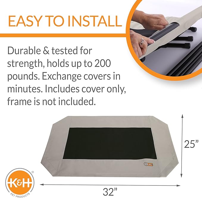 K&H Pet Products Elevated Cooling Outdoor Dog Bed 32 X 25 Inches