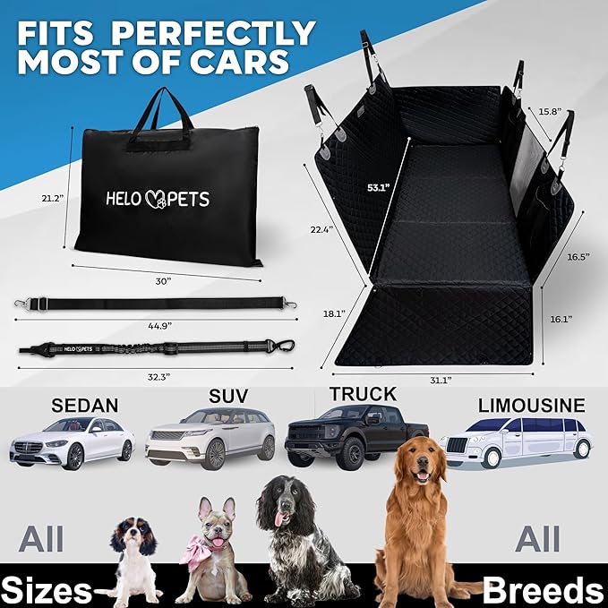 Dog Back Seat Cover Hard Bottom