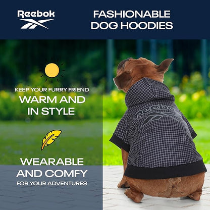 Reebok Dog Hoodie – Fleece Dog Sweater with Leash Hole